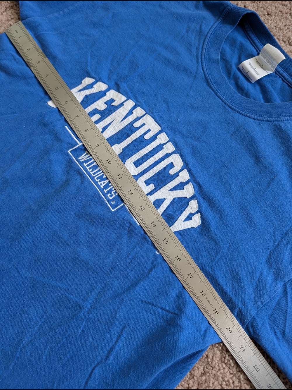 University of Kentucky Mens Wildcat Blue White Embroidered Cotton Tee Size Large - Picture 6 of 8